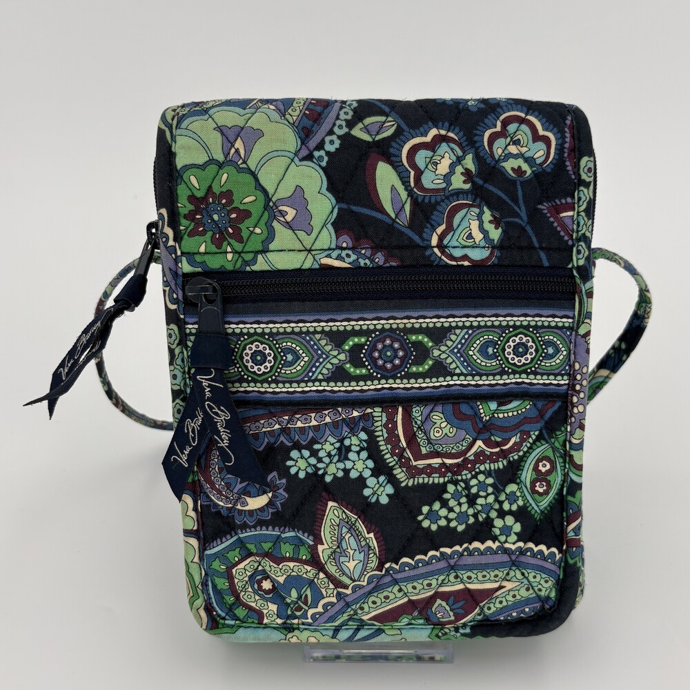 Vera Bradley Lizzy Crossbody Bag Blue Rhapsody Quilted Cotton Flap Zip